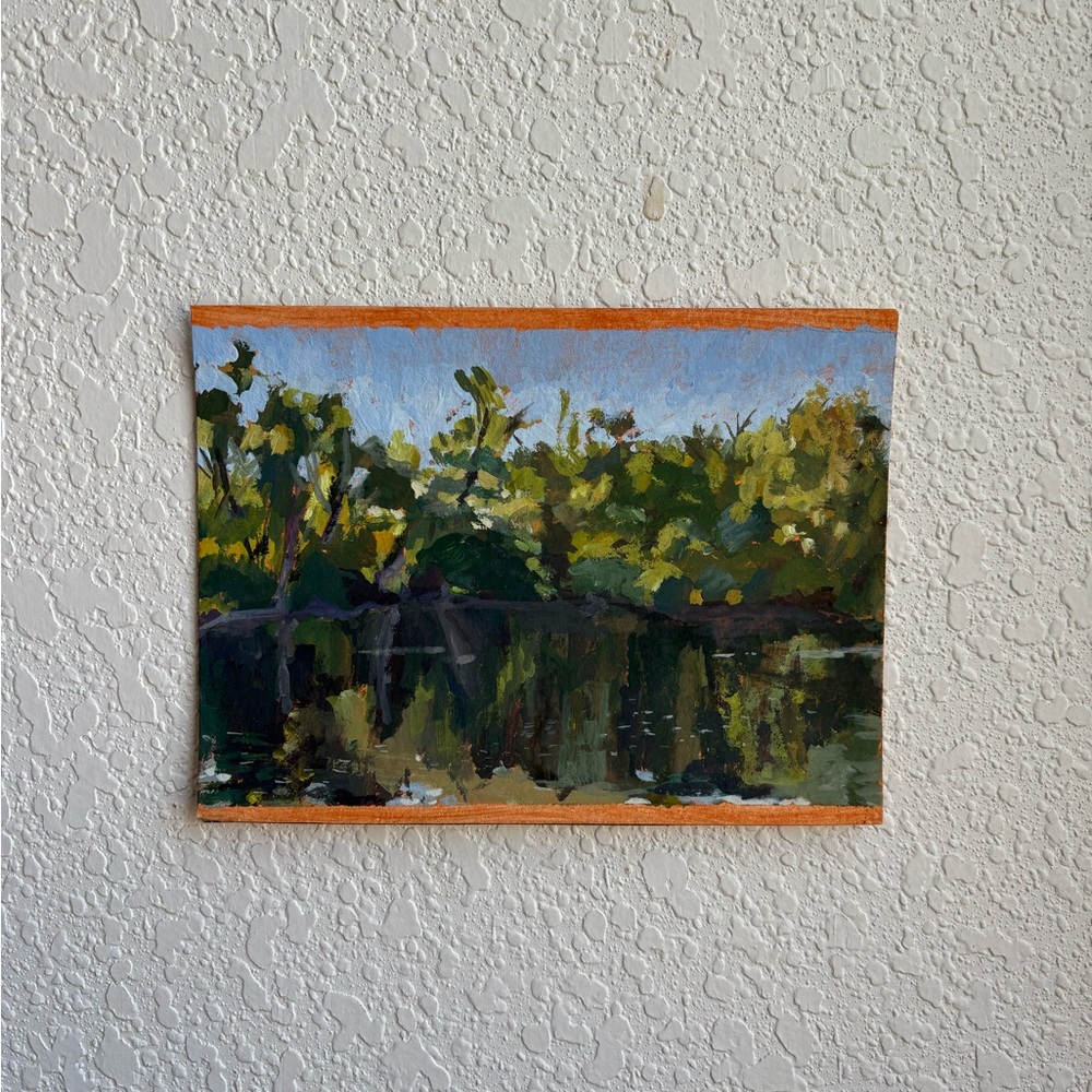 Landscape Art with Green and Blue Tones